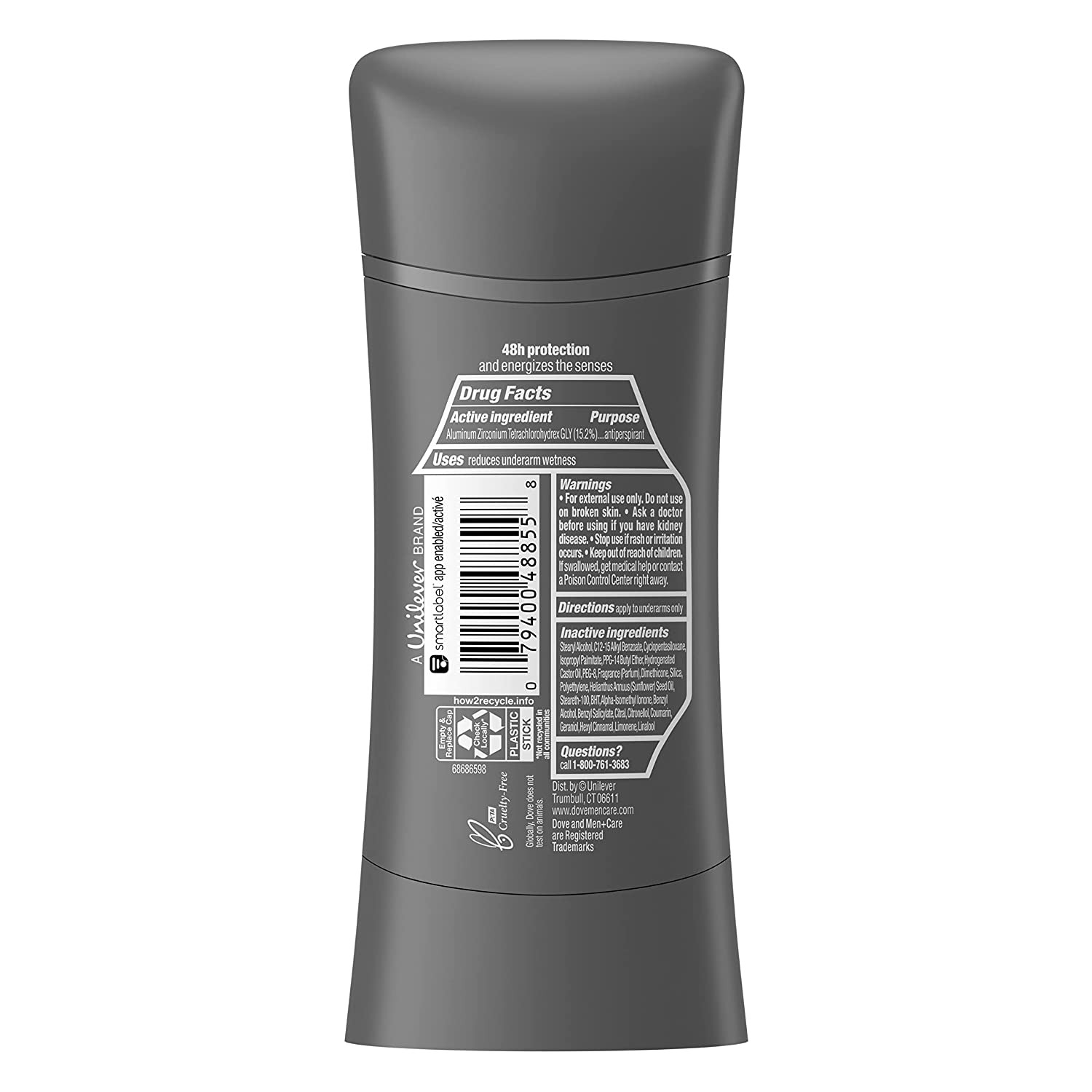 Dove Men+Care Antiperspirant Deodorant Turmeric + Fresh Mandarin Natural Inspired Deodorant for Men 2.6 oz 4 count - Image 2